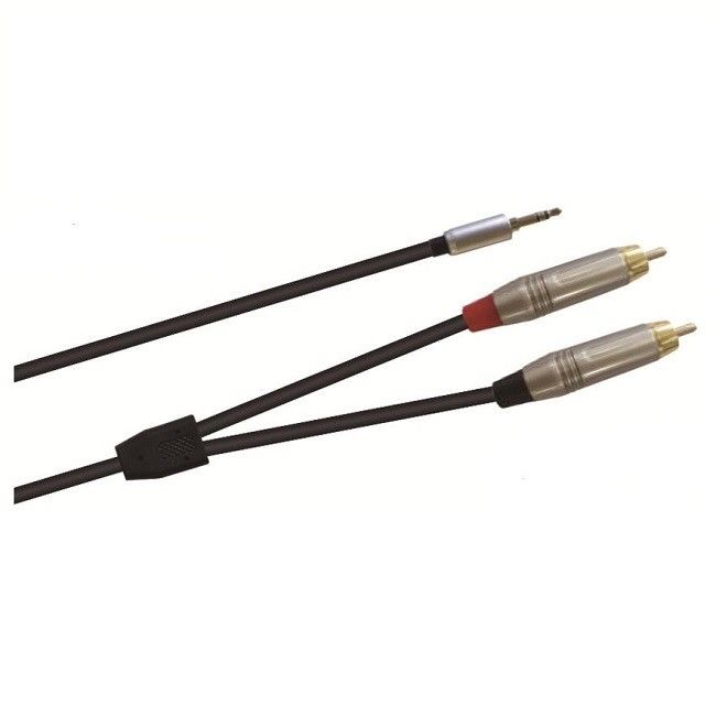 3.5 มิลลิเมตร RCA เพศชายถึงสอง เพศ Y สายเสียง สีดํา ความยาวสายต่าง ๆ