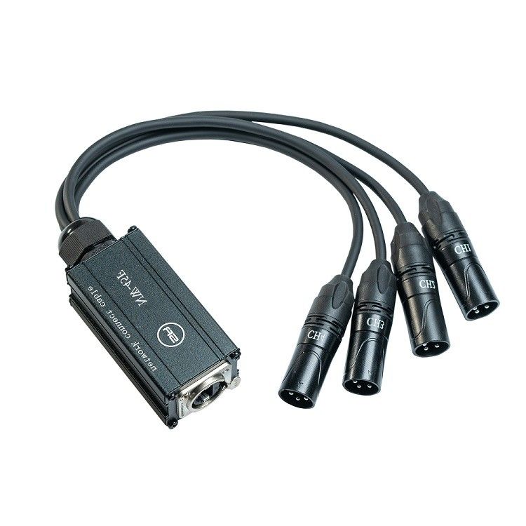 XLR Network Splitter Cable 4 Channel 3-Pin Multi Snake Receiver ไปยัง Rj45 สายเคเบิลเอเทอร์คอนเดียว