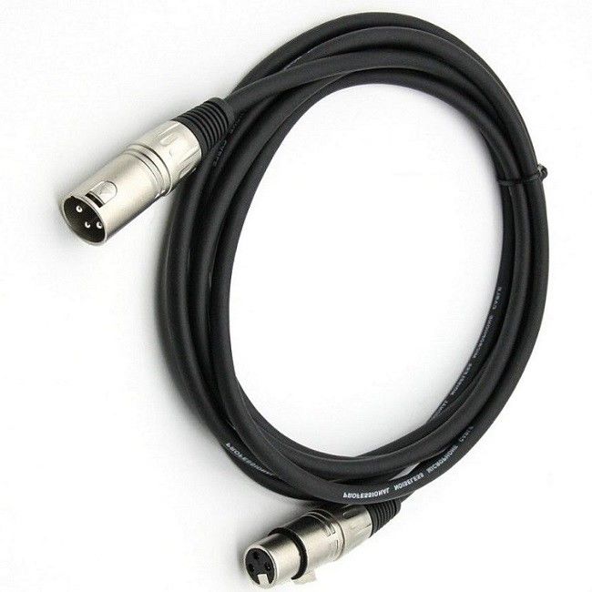 สายไมโครโฟน XLR 3 ปิน สายไมโครโฟนชายต่อหญิง สายไมโครโฟนสีดํา สาย XLR