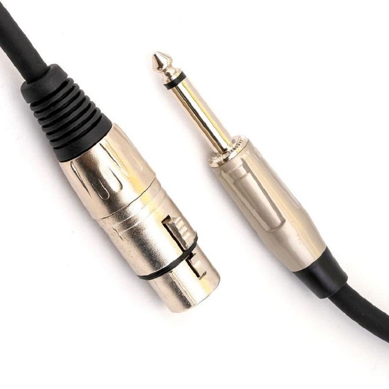 1/4 นิ้ว เพศชายไป XLR เพศหญิงสายไมโครโฟน สีดํา XLR สายไมโครโฟน 10 ฟุต