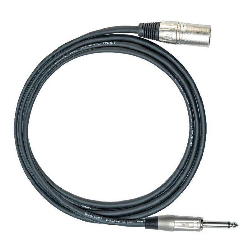 1/4 นิ้ว เพศชายไป XLR เพศหญิงสายไมโครโฟน สีดํา XLR สายไมโครโฟน 10 ฟุต
