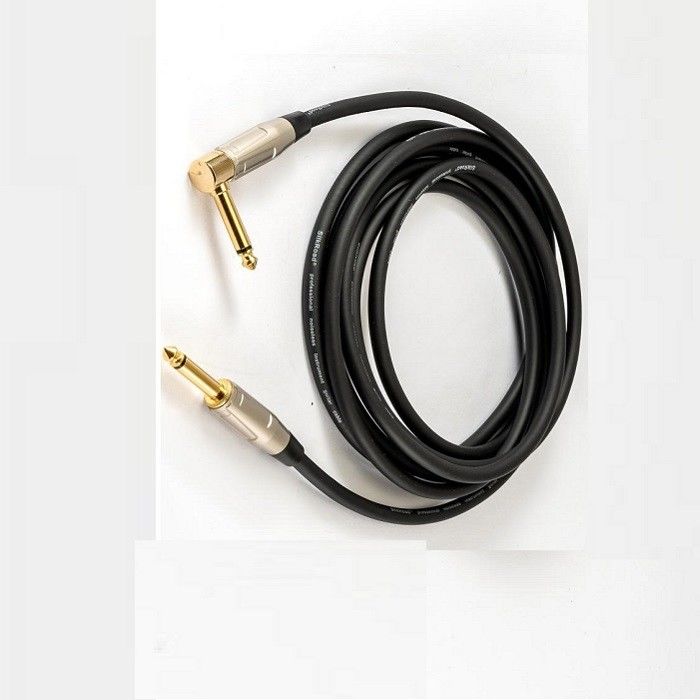 22 Awg Bass Guitar Cable 1/4 Inch Straight To 1/4 Inch Angled Bass Amp Cord สําหรับเครื่องปรับเสียง