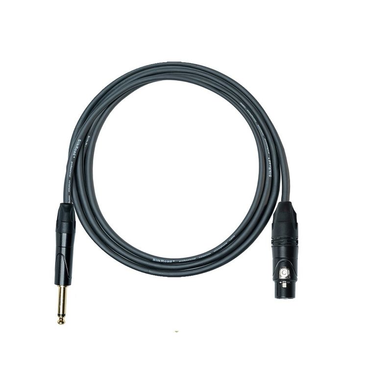 0.25 นิ้ว XLR ไมโครเฟอร์เคเบิลไมโครเฟอร์สายดํา เพศชายไป XLR ไมโครเฟอร์ตัวปรับเพศหญิงสําหรับผสม