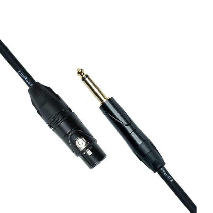 0.25 นิ้ว XLR ไมโครเฟอร์เคเบิลไมโครเฟอร์สายดํา เพศชายไป XLR ไมโครเฟอร์ตัวปรับเพศหญิงสําหรับผสม