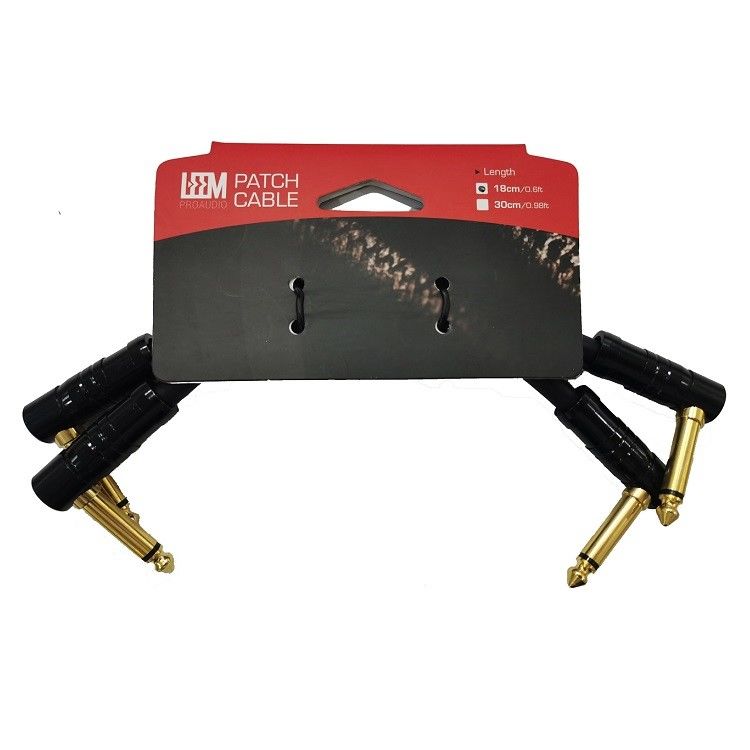 Helical Shielded 2 Pcs Pack 6.35mm Angle Plug Pedalboard แพทช์เคเบิล สายเครื่องมือ