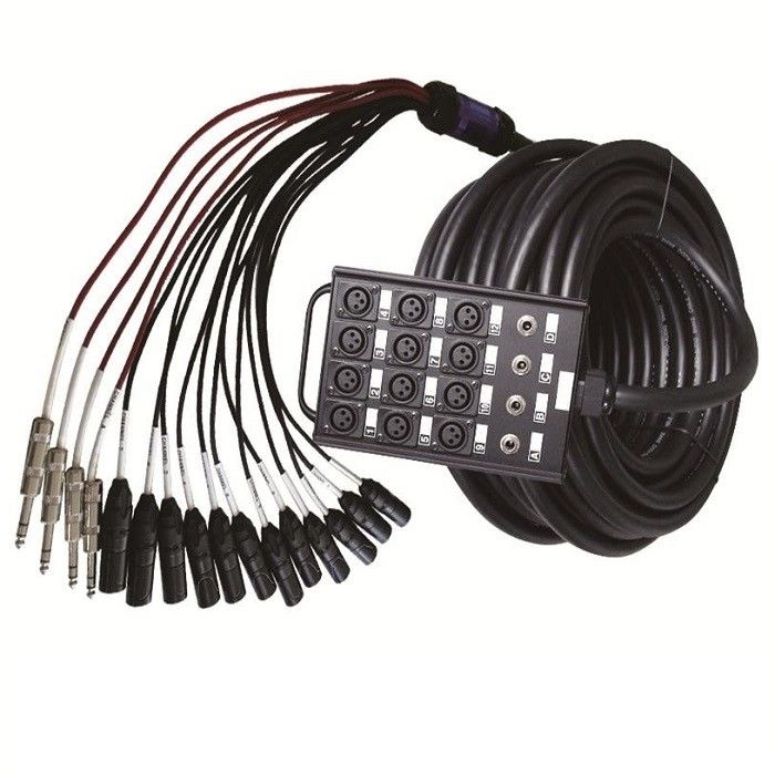 12 ช่องเสียง Snake XLR ส่ง Board Snake Cable XLR Splitter Cable 1/4
