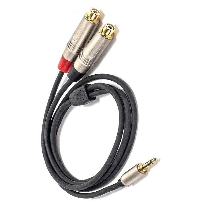 เสียง Y Splitter Cable 3.5 มม สเตียโร่ ถึง RCA สองตัว สําหรับเครื่องผสมเสียง