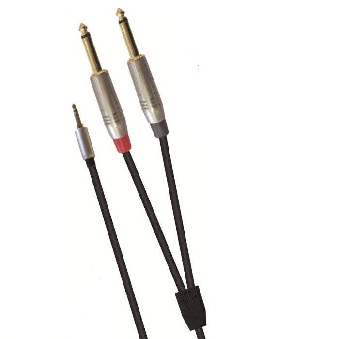 ออดิโอ Y Splitter Adapter 3.5 มิลลิเมตร สเตียโร้ To Dual 1/4 นิ้ว สําหรับเครื่องผสมเสียง