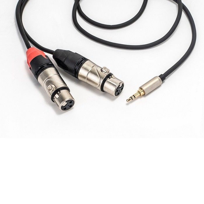สตรี Y Splitter Adapter Cable 3.5 มม. สเตียโร่ ถึง XLR Dual Audio Cable สําหรับเสียง