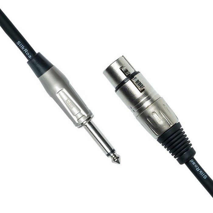 XLR หญิงถึง 1/4 นิ้ว 6.35 มิลลิเมตร TS ไมโครโฟนเคเบิล ไมโครคอร์ด สีดํา XLR เคเบิล 10 ฟุต