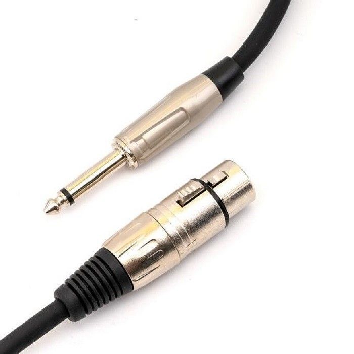 1/4 ถึง XLR สายไมโครโฟนหญิง สาย XLR สีดํา สายไมโครโฟน 10 ฟุต
