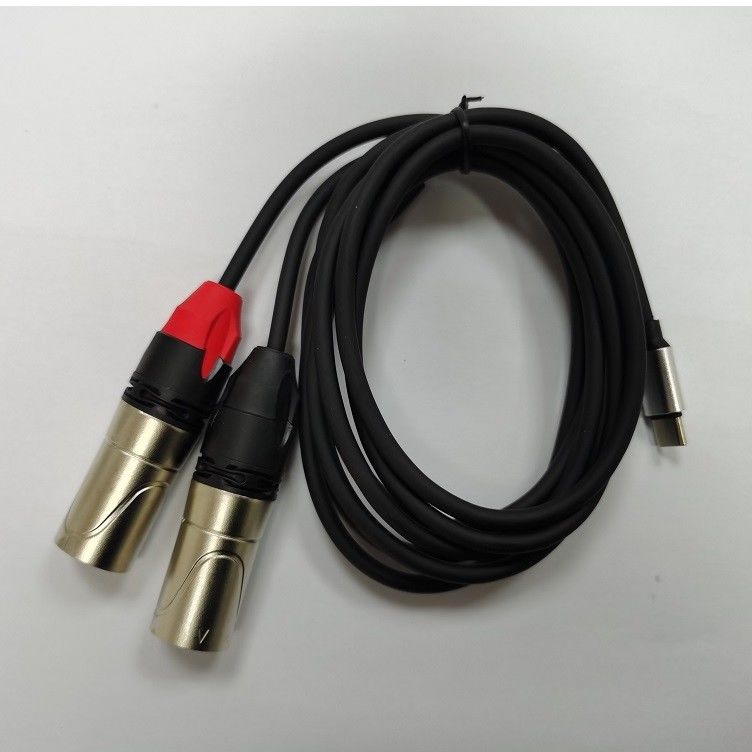 DAC C to Dual XLR Male Audio Cable Y Splitter สร้างในชิป DAC ที่มีพลัง