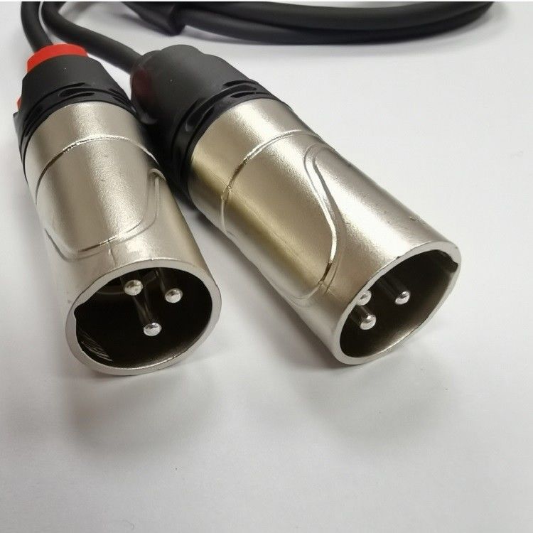 DAC C to Dual XLR Male Audio Cable Y Splitter สร้างในชิป DAC ที่มีพลัง